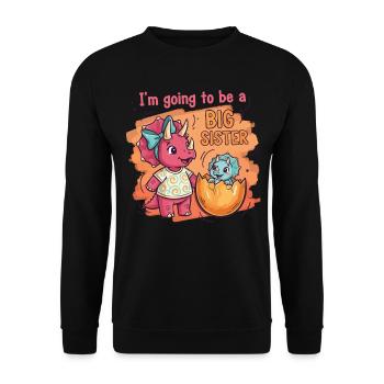 Gender reveal baby shower big sister baby - Unisex Sweatshirt - black - Front - Alina (178cm) & Michal (187cm)