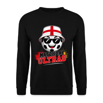 Matchday Ultras Football Fan England - Unisex Sweatshirt - black - Front - Alina (178cm) & Michal (187cm)