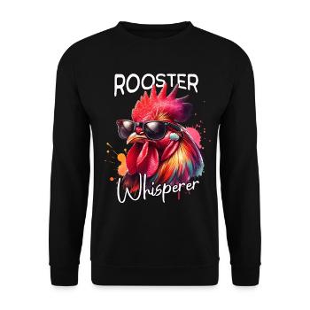 Rooster Whisperer - Unisex Sweatshirt - black - Front - Alina (178cm) & Michal (187cm)
