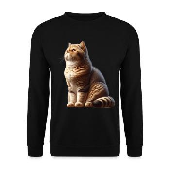 Exotic Shorthair Cat - Unisex Sweatshirt - black - Front - Alina (178cm) & Michal (187cm)
