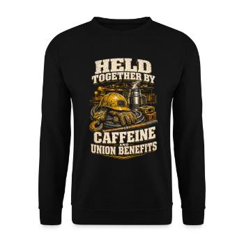 Dock Workers Caffeine And Union Benefits - Unisex Sweatshirt - black - Front - Alina (178cm) & Michal (187cm)