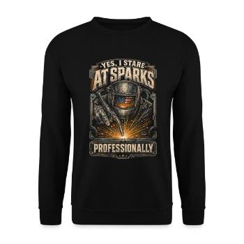 Welder Welding Specialist - Unisex Sweatshirt - black - Front - Alina (178cm) & Michal (187cm)