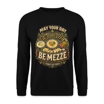 Libanon Libanese May Your Day Be Mezze - Unisex Pullover - Schwarz - Vorne - Alina (178cm) & Michal (187cm)