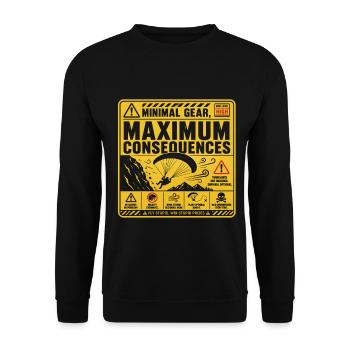 Paragliding Paraglider Gleiter - Unisex Pullover - Schwarz - Vorne - Alina (178cm) & Michal (187cm)