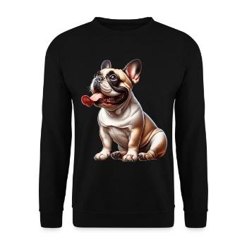 Bouledogue français - Sweat-shirt Unisexe - noir - Devant - Alina (178cm) & Michal (187cm)