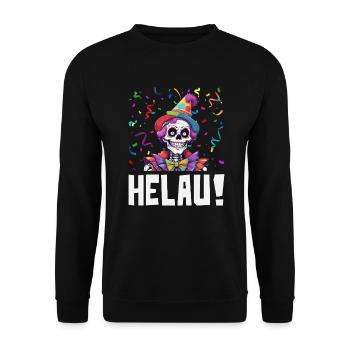 Helau Skeleton Clown Skull Carnival Carnival - Unisex Sweatshirt - black - Front - Alina (178cm) & Michal (187cm)
