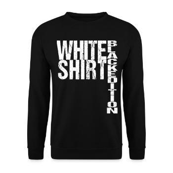 White Shirt Black Edition Funny Saying - Unisex Sweatshirt - black - Front - Alina (178cm) & Michal (187cm)