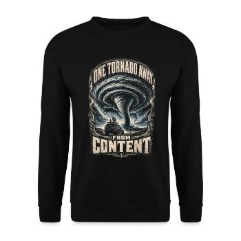 Sturmjäger Meteorologe One Tornado Away - Unisex Pullover - Schwarz - Vorne - Alina (178cm) & Michal (187cm)