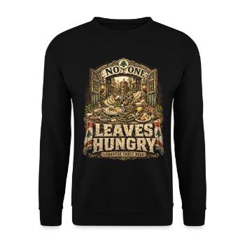 Libanon Libanese No One Leaves Hungry - Unisex Pullover - Schwarz - Vorne - Alina (178cm) & Michal (187cm)