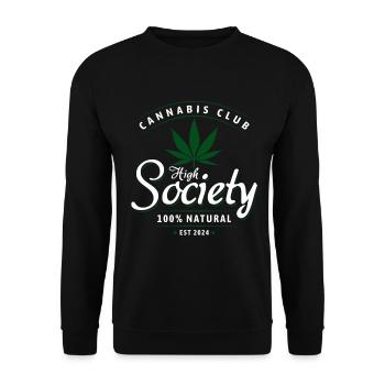 High Society Cannabis Club Logo - Sweat-shirt Unisexe - noir - Devant - Alina (178cm) & Michal (187cm)