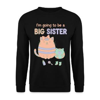 Gender Reveal Im Going To Be A Big Sister Baby - Unisex Sweatshirt - black - Front - Alina (178cm) & Michal (187cm)
