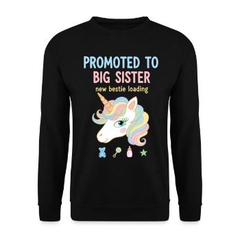 Révélation du sexe Baby Shower Équipe Grandes Sœurs Rose - Sweat-shirt Unisexe - noir - Devant - Alina (178cm) & Michal (187cm)