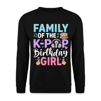 Family of The K-Pop Birthday Girl - Unisex Sweatshirt - black - Front - Alina (178cm) & Michal (187cm)