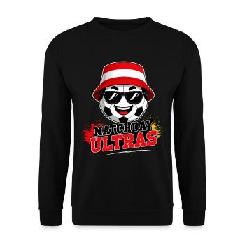 Matchday Ultras Football Fan Austria - Unisex Sweatshirt - black - Front - Alina (178cm) & Michal (187cm)