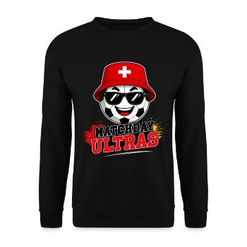 Matchday Ultras Football Fan Switzerland - Unisex Sweatshirt - black - Front - Alina (178cm) & Michal (187cm)