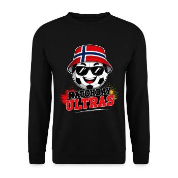 Matchday Ultras Football Fan Norway - Unisex Sweatshirt - black - Front - Alina (178cm) & Michal (187cm)