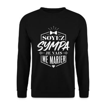 Soyez Sympa Je Vais Me Marier - EVG - Futur Marié - Sweat-shirt Unisexe - noir - Devant - Alina (178cm) & Michal (187cm)