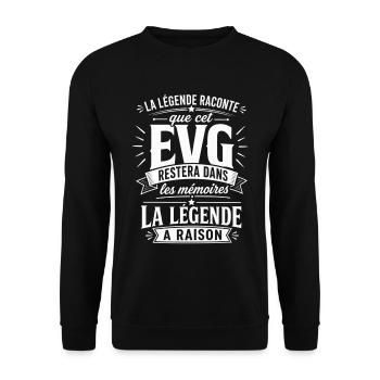 EVG Mémorable - La Légende a Raison - Sweat-shirt Unisexe - noir - Devant - Alina (178cm) & Michal (187cm)