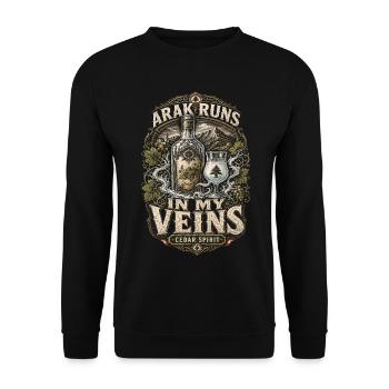 Libanon Libanese Arak Runs In My Veins - Unisex Pullover - Schwarz - Vorne - Alina (178cm) & Michal (187cm)