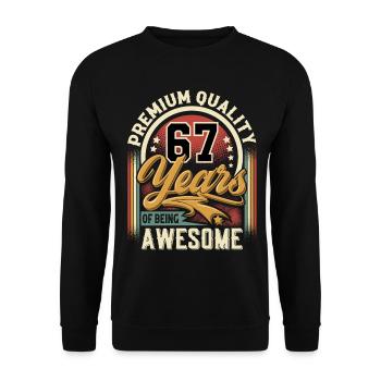 67. Geburtstag Vintage - Unisex Pullover - Schwarz - Vorne - Alina (178cm) & Michal (187cm)