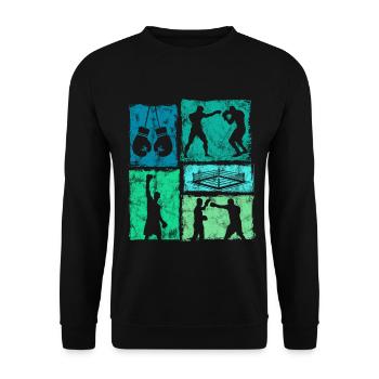 Graphique vintage de boxe pour la boxe - Sweat-shirt Unisexe - noir - Devant - Alina (178cm) & Michal (187cm)