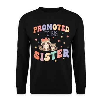 Révélation du sexe : baby shower promue à la grande sœur - Sweat-shirt Unisexe - noir - Devant - Alina (178cm) & Michal (187cm)