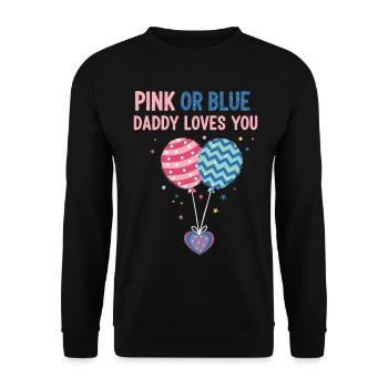 Révélation du genre : rose ou bleu Papa t’aime, bébé - Sweat-shirt Unisexe - noir - Devant - Alina (178cm) & Michal (187cm)