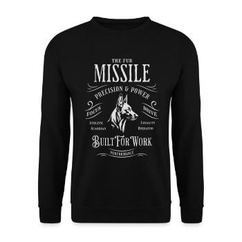 Malinois - The Fur Missile: Built for Work - Unisex Sweatshirt - black - Front - Alina (178cm) & Michal (187cm)