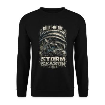 Sturmjäger Meteorologe Built For The Storm Season - Unisex Pullover - Schwarz - Vorne - Alina (178cm) & Michal (187cm)