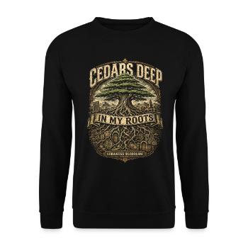 Libanon Libanese Cedars Deep In My Roots - Unisex Pullover - Schwarz - Vorne - Alina (178cm) & Michal (187cm)