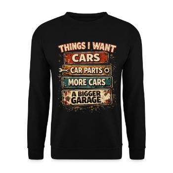 Humour Voiture Garage Vintage | Cadeau Mécanique - Sweat-shirt Unisexe - noir - Devant - Alina (178cm) & Michal (187cm)