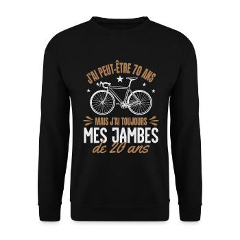 Cycliste Cadeau humour personnalisé - Sweat-shirt Unisexe - noir - Devant - Alina (178cm) & Michal (187cm)