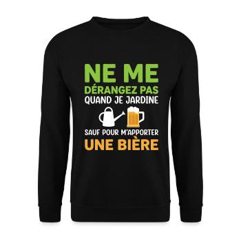 Jardinage Bière Cadeau Humour Personnalisé - Sweat-shirt Unisexe - noir - Devant - Alina (178cm) & Michal (187cm)