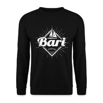Bari Apulien in Italien mit Segelschiff Souvenir - Unisex Pullover - Schwarz - Vorne - Alina (178cm) & Michal (187cm)
