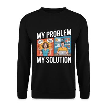 UX/UI Designer My Problem My Pictogram Dad Mom - Unisex Sweatshirt - black - Front - Alina (178cm) & Michal (187cm)