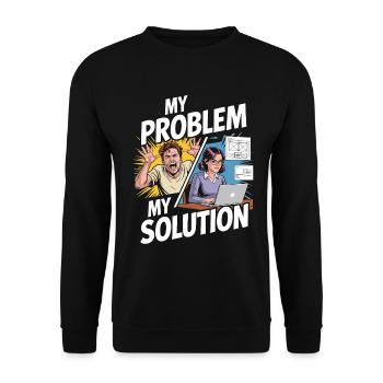 UX/UI Designer My Problem My Pictogram Mom Dad - Unisex Sweatshirt - black - Front - Alina (178cm) & Michal (187cm)