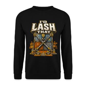 Hafenarbeiter I'd Lash That - Unisex Pullover - Schwarz - Vorne - Alina (178cm) & Michal (187cm)