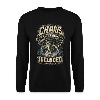 Sturmjäger Meteorologe Chaos avec la foudre - Sweat-shirt Unisexe - noir - Devant - Alina (178cm) & Michal (187cm)