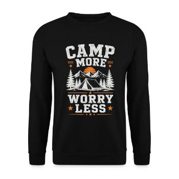 Camp Plus Inquiétude Moins Chemise - Sweat-shirt Unisexe - noir - Devant - Alina (178cm) & Michal (187cm)
