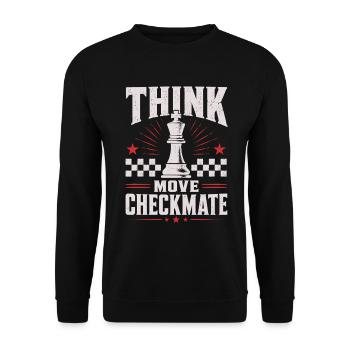 Schach Checkmate Think Move Shirt - Unisex Pullover - Schwarz - Vorne - Alina (178cm) & Michal (187cm)