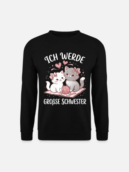 Große Schwester Katze - Unisex Pullover - Schwarz