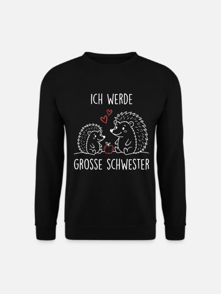 Große Schwester Igel - Unisex Pullover - Schwarz