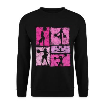 Équipe de pom-pom girls Sport de pom-pom girls style vintage - Sweat-shirt Unisexe - noir - Devant - Alina (178cm) & Michal (187cm)
