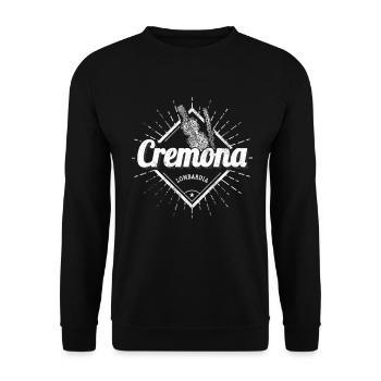 Cremona in Italien Retro Lombardei Souvenir - Unisex Pullover - Schwarz - Vorne - Alina (178cm) & Michal (187cm)