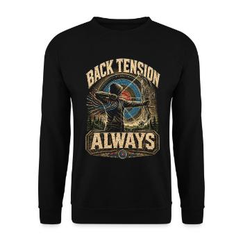 Archery Archer Back Tension Always - Unisex Sweatshirt - black - Front - Alina (178cm) & Michal (187cm)
