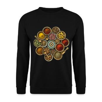 Marokkaner Marokko Marokkanerin Gewürze - Unisex Pullover - Schwarz - Vorne - Alina (178cm) & Michal (187cm)
