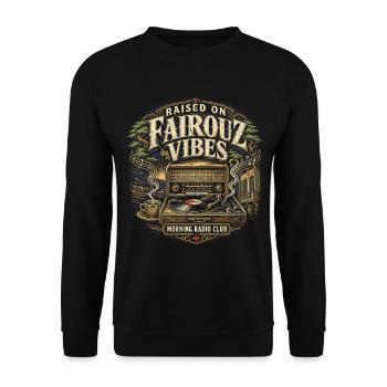 Libanon Libanese Raised On Fairouz Vibes - Unisex Pullover - Schwarz - Vorne - Alina (178cm) & Michal (187cm)