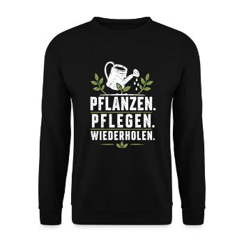 Pflanzen Pflegen Garten Shirt - Unisex Pullover - Schwarz - Vorne - Alina (178cm) & Michal (187cm)