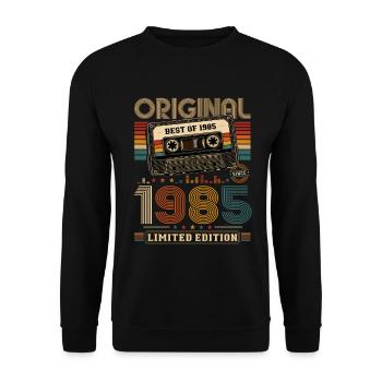 41e anniversaire Gift Man cassette Best of 1985 - Sweat-shirt Unisexe - noir - Devant - Alina (178cm) & Michal (187cm)