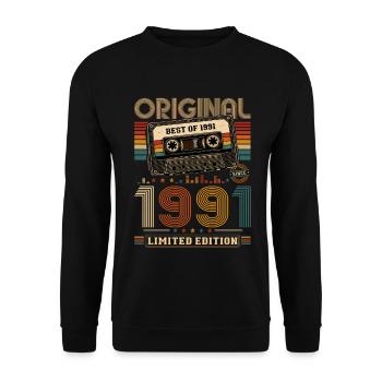 Cassette Gift Man pour le 35e anniversaire Best of 1991 - Sweat-shirt Unisexe - noir - Devant - Alina (178cm) & Michal (187cm)